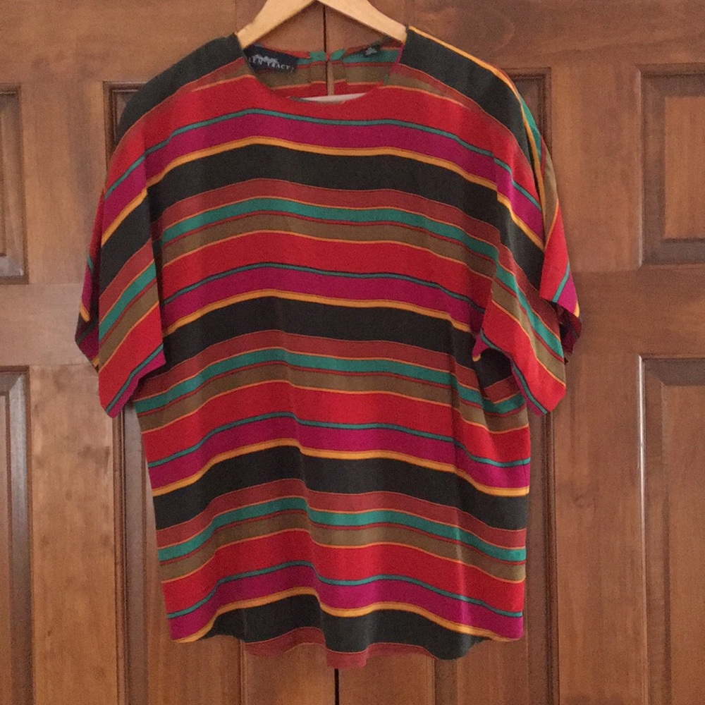 Ellen Tracy Multicolor Striped Blouse